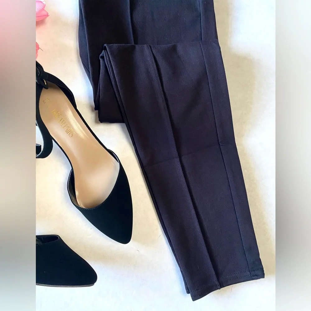 Nine West Black Mid Rise Stretch Knit Pants - Picture 7 of 8